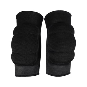 Genouillères noires en tricot respirantes, élastiques, à enfiler, unisexes, pour la protection des genoux lors du volley-ball, du basketball et de l'entraînement sportif - Product Image 1