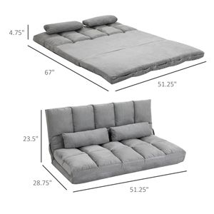 โซฟาฟูตองปรับนอนได้สีเทา ดีไซน์ไม่มีที่วางแขน - Product Image 3