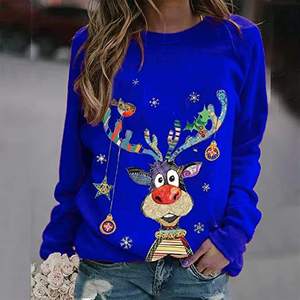 Sudadera de Moda para Mujer, Diseño Gráfico Navideño Divertido, Ligera, Holgada, con Estampado Personalizado - Product Image 1