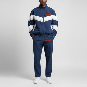 Conjunto Deportivo Cortavientos para Hombre, Chaqueta Deportiva de Manga Larga, Pantalones con Cintura Elástica, Ropa Deportiva Transpirable y Cómoda para Actividades al Aire Libre - Product Image 1