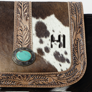 กระเป๋าหนังวัวแท้สไตล์ตะวันตกกระเป๋าแมสเซ็นเจอร์มีซิปปรับได้อุปกรณ์เสริมพิเศษสำหรับกระเป๋าผัก - Product Image 4