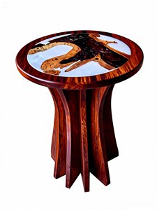 Mesa Auxiliar Moderna y Clásica de Resina y Madera con Tapa Elevable, Diseño Original, Duradera, para Sala de Estar o Dormitorio, en Oferta - Product Image 4