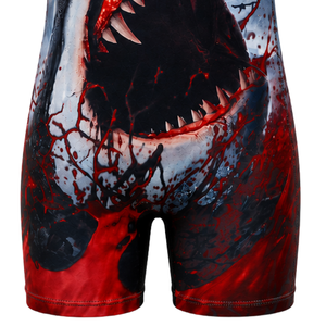 Men Navy Blue Red Sublimated Wrestling Singlet Polyester <b>Athletic</b> Sports Uniform Sleeveless Competition Training Match Wear - Product Image 6