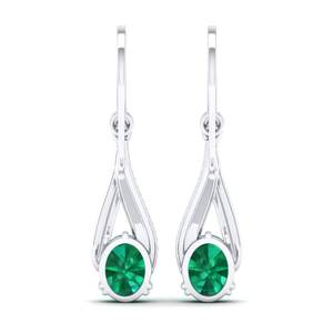 REYES Precio de Fábrica al por Mayor, Pendientes Huggie de Oro de 14K con Diamantes Certificados IGI, Corte Redondo, Gema Esmeralda de 4.84ct, Joyería Colgante - Product Image 4