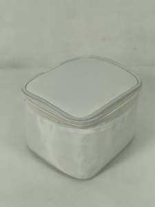 White Rectangular Polyester Cosmetic <b>Case</b> Zipper Closure Portable Waterproof Makeup Pouch Minimalist for Storage for Women - Product Image 2