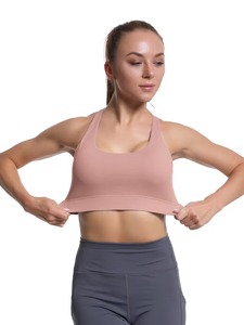 Sujetador deportivo con tiras cruzadas en la espalda |   Top Deportivo de Compresión con Cuello Redondo para Mujer |   Bralette Deportivo de Alta Elasticidad para Yoga y Running - Product Image 1