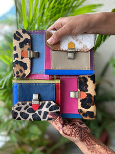 Wholesale Custom Design Recycled Leather <b>Small</b> Purse Wallet Credit Multi-card Holders Function Cowhide Trifold Wallets for Women - Product Image 4