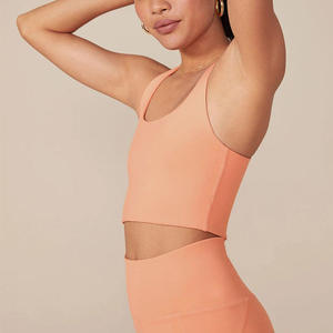 Women's <b>Coral</b> Racerback Sports Bra High Neck Seamless Yoga Fitness <b>Top</b> Medium Support Breathable Workout Wear - Product Image 3