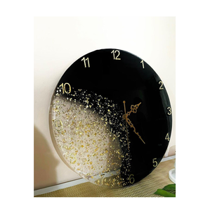 Modern Resin Round <b>Wall</b> <b>Clock</b> Antique Style Cartoon Pattern Gold Accents Silent Quartz Digital Office <b>Clock</b> - Product Image 3