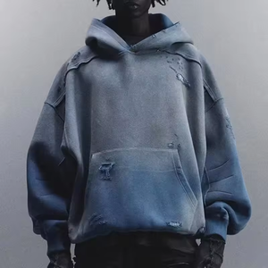 Sudadera con Capucha Unisex Extra Grande Color Verde Menta, Estilo Casual Urbano, con Bolsillo Canguro, para Invierno, Servicio OEM - Product Image 4