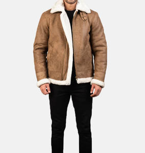 Blousons en cuir véritable pour homme, coupe slim décontractée, style motard, automne-hiver, coupe ample, fermeture éclair, imperméables, coupe-vent, effet délavé - Product Image 3