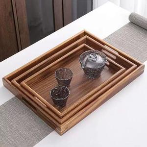 Nueva Bandeja de Servicio de Bambú Elegante para Té y Comida, Estilo Japonés, con Diseño de Nogal Sudamericano, Ideal para el Hogar y Restaurantes - Product Image 3