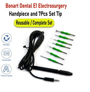 ชุดเครื่องมือผ่าตัดไฟฟ้าสำหรับสัตว์ Bonart Dental E1 จำนวน 7 ชิ้น หัวสีเขียว ใช้ซ้ำได้ ฆ่าเชื้อได้ ผ่านการรับรองมาตรฐาน CE ผลิตจากสแตนเลสสำหรับสัตว์ - Product Image 6