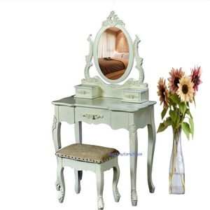 French Louis Style Mahogany Handcrafted Queen Vanity Elegant Statement Piece for Bedroom Hotel Apartment Makeup Vanities - Product Image 4