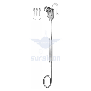 Retractor Meyerding de 18 cm (7 Pulgadas), Figura 4, Hoja Afilada de 5 x 10 mm, Retractor Quirúrgico de Acero Inoxidable, Instrumento Médico Reutilizable - Product Image 1