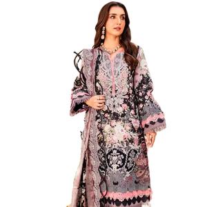 Parte superior e inferior con estampado digital de algodón puro con parches bordados y colección de verano Dupatta - Product Image 1