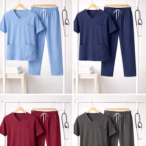 Ensemble de blouses médicales unisexes, haut et pantalon réversibles, pantalon de travail extensible, vêtements de travail pour les professionnels de la santé, mélanges de coton, doux - Product Image 1