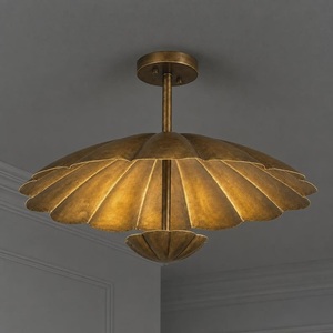 Brass Flower Ceiling Light Contemporary Design Warm Glow Indoor Living Room Decor Modern Interior Lighting Fixture - Product Image 2