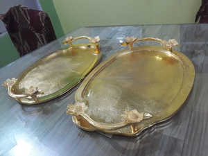 ถาดอลูมิเนียมตกแต่งโต๊ะโลหะสีทองดีไซน์ทันสมัยสำหรับตกแต่งบ้าน - Product Image 5