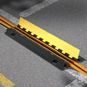 Rampa Protettiva per Cavi in TPU Resistente, Capacità 22.000 libbre/asse, Copertura a 2 Canali per Cavi, Tubi e Fili, 1.2 x 1.1, per Traffico Intenso - Product Image 3