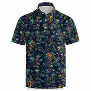 Chemise de golf pour homme, coupe slim, haute qualité, imprimé coloré, nouveau design, manches courtes. - Product Image 6