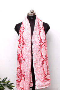 Handmade Cotton Block Print <b>Sarong</b> – Bohemian Floral Summer Beach Wrap – Soft Breathable Pareo for Women. - Product Image 2