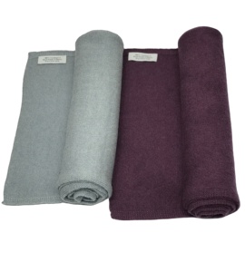 Bufanda de Cachemira de Color Sólido, Tejida, Ligera, para Mujer, para Uso Diario en Todas las Estaciones, Morado Grisáceo - Product Image 1