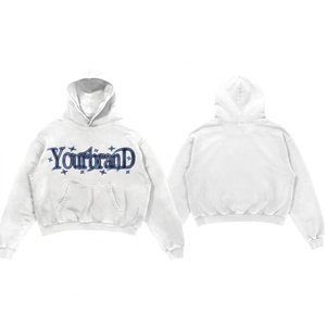 <b>Men</b> Acid Wash <b>Hoodie</b> 350gsm 100% Cotton Fleece <b>Black</b> Oversized Custom Logo DTG Print Embroidery OEM ODM Apparel - Product Image 1