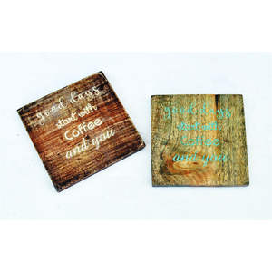 Sous-verres écologiques durables en bois et marbre - Dessous de verre antidérapants résistants - Accessoires de cuisine rustiques modernes - Sous-verres personnalisés - Product Image 4