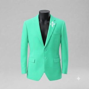 Traje de Pantalón y Chaqueta de Terciopelo Estilo Italiano para Hombre, Antiarrugas, Transpirable, Cierre de Botones, Diseño Plano Frontal, Viscosa/Poliéster - Product Image 6