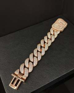 Custom 14K Gold Plated Moissanite Cuban <b>Bracelet</b> 925 Silver High Shine Hip Hop Luxury Jewelry Gift - Product Image 1
