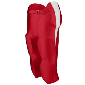 Men's <b>Red</b> White Striped Football Pants With <b>Belt</b> Closure Moisture Wicking Polyester Athletic Wear For Adults All Seasons - Product Image 2