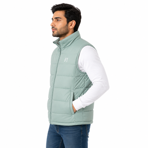 Gilet matelassé sans manches pour homme, col montant, fermeture éclair intégrale, style décontracté, hiver, OEM USA - Product Image 4
