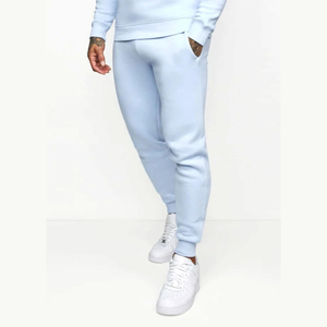 Ensemble de survêtement de sport pour homme, coupe ajustée, bleu, imprimé, respirant, à capuche, deux pièces, personnalisable et vierge - Product Image 2