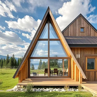 Kit de Cabane Modulaire Personnalisable en Acier Préfabriqué Moderne pour Hôtel, Villa, Maison Triangulaire Respirante de Style Côtier 58