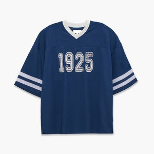 Maillot de football américain vintage 2026 pour homme, coupe oversize, imprimé, col montant, respirant, manches courtes, en maille, pour le sport - Product Image 1