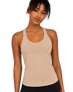 Conjunto Deportivo Personalizado para Mujer, Top de Yoga Beige con Shorts Negros Estilo Biker, Corte Ajustado, Ropa Deportiva para Gimnasio, Fitness y Entrenamiento - Product Image 1