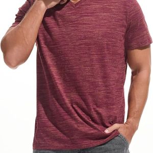 Camiseta de Cuello en V para Hombre, Estilo Heather de Algodón Personalizado, Manga Corta, Informal, Básica, para Ropa de Marca Privada - Product Image 5