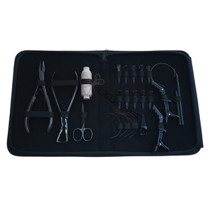 New Black Hair Extension Tools Kit with 7 Inch Flat <b>Beads</b> Crimping Plier <b>Beads</b> Closing Removal Plier Mini Scissor Wig <b>Threads</b> - Product Image 6