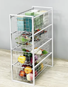 OEM/ODM Vietnam Factory Customized 4 Tier Storage Rack <b>Wire</b> <b>Basket</b> Drawer Organizer Shelf for Kitchen Bathroom Home Use - Product Image 4