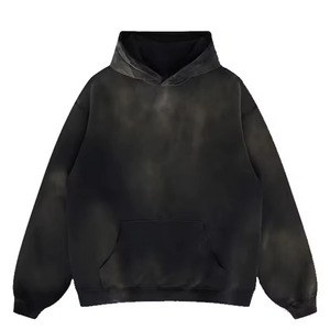 High Quality Vintage Washed Hoodies Oversized 100% Cotton Fleece Breathable Pullover Sweatshirt Private Lable Custom Supply - Product Image 4