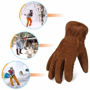 Whole Sale Cowhide Split Leather <b>Driver</b> Work <b>Gloves</b> Wool Lining Personal Protective Heavy Duty Gardening Outdoor Activities - Product Image 6