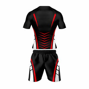 Custom Men's <b>Grappling</b> Rash Guard Outfit <b>Short</b> Sleeve Top with Matching <b>Shorts</b> Durable Stretch Fabric for MMA BJJ No Gi Training - Product Image 6