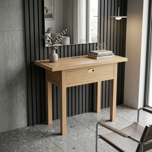Mesa Consola de Madera de Teca para Exterior, Escritorio Lateral Sólido Natural, Muebles de Patio, Mesa de Bistró de Madera para Jardín, Mesa Auxiliar con Cajón - Product Image 4