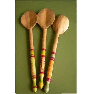 Cuchara de Postre Grande para Vajilla, Juego de Cubiertos de Madera Personalizados con Mango Decorativo, de Gran Venta - Product Image 1