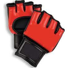 Red <b>Black</b> White PU MMA Gloves Half Finger Velcro Wrist Martial Arts Unisex Adult - Product Image 5