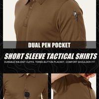 Polo tactique pour homme, séchage rapide, respirant, en maille, uniforme de sécurité, manches courtes, vêtements de travail, avec poche pour stylo, OEM
