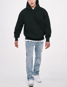 Sweat à capuche imprimé bouffant haute qualité 400gsm surdimensionné sans ficelle pull en éponge française sweat à capuche de luxe sweat à capuche lourd - Product Image 4