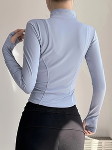 Womens Professional Yoga <b>Jacket</b> Full Zip Sports Fitness Running <b>Workout</b> <b>Jacket</b> Custom Logo OEM ODM Private Label Manufacturer - Product Image 2