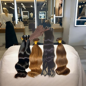 Extensiones de Cabello Remy Indio 100% Virgen, Calidad Premium, Doble Trama, Ondulado Liso Sedoso, Color y Textura Personalizados, Longitud de 12 a 30 Pulgadas - Product Image 1